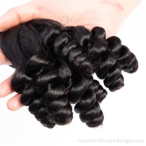 High Quality Good Thickness Loose Wave Super Double Drawn Hair, IndianVirgin Human Hair Bundles Extension